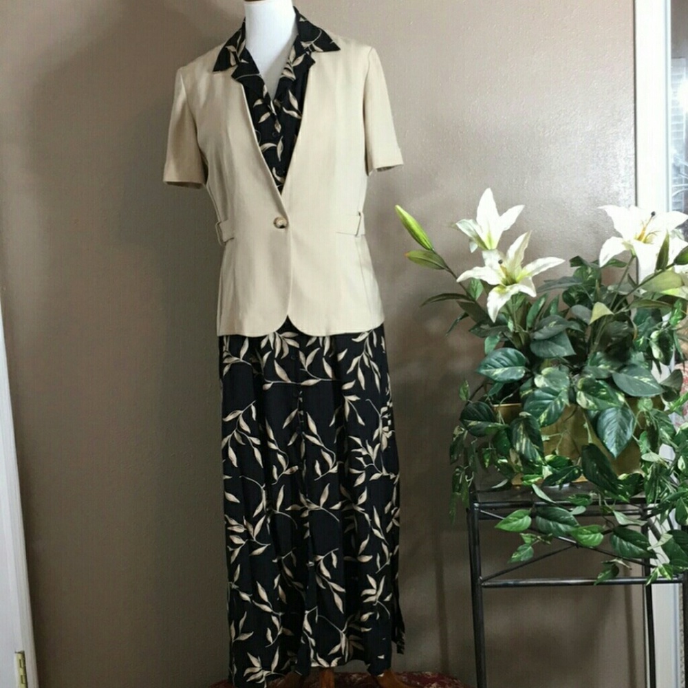 Two Piece Printed Dress with Jacket